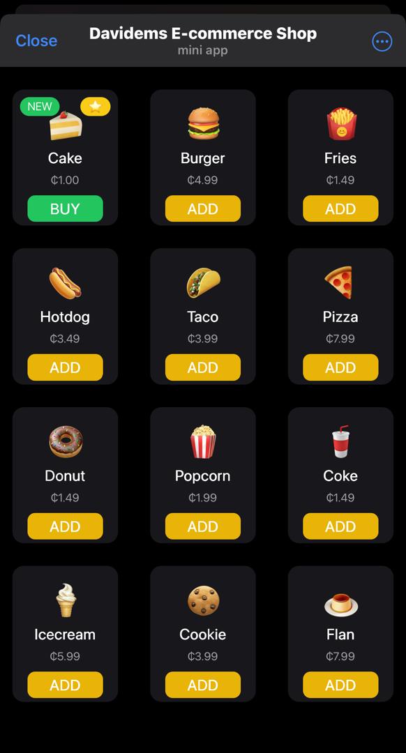 Telegram Mini Ecommerce App
